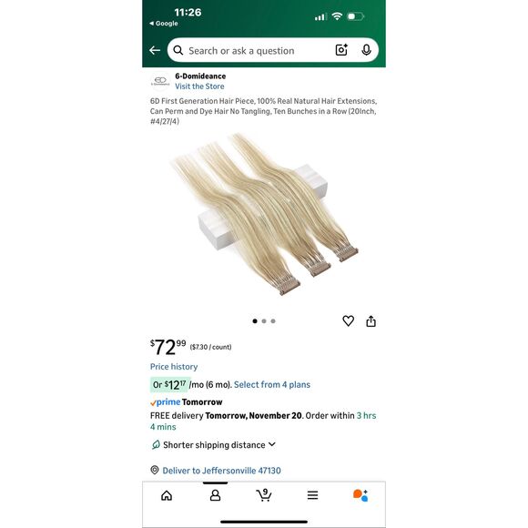 100% Real human Natural Hair Extensions,Ten Bunches (20Inch, #60) blonde - Picture 3 of 6